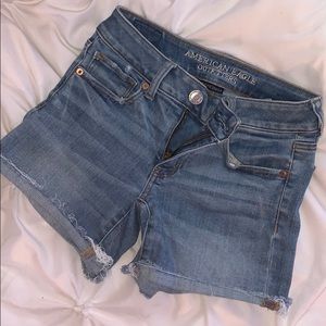 american eagle super super stretch denim shorts